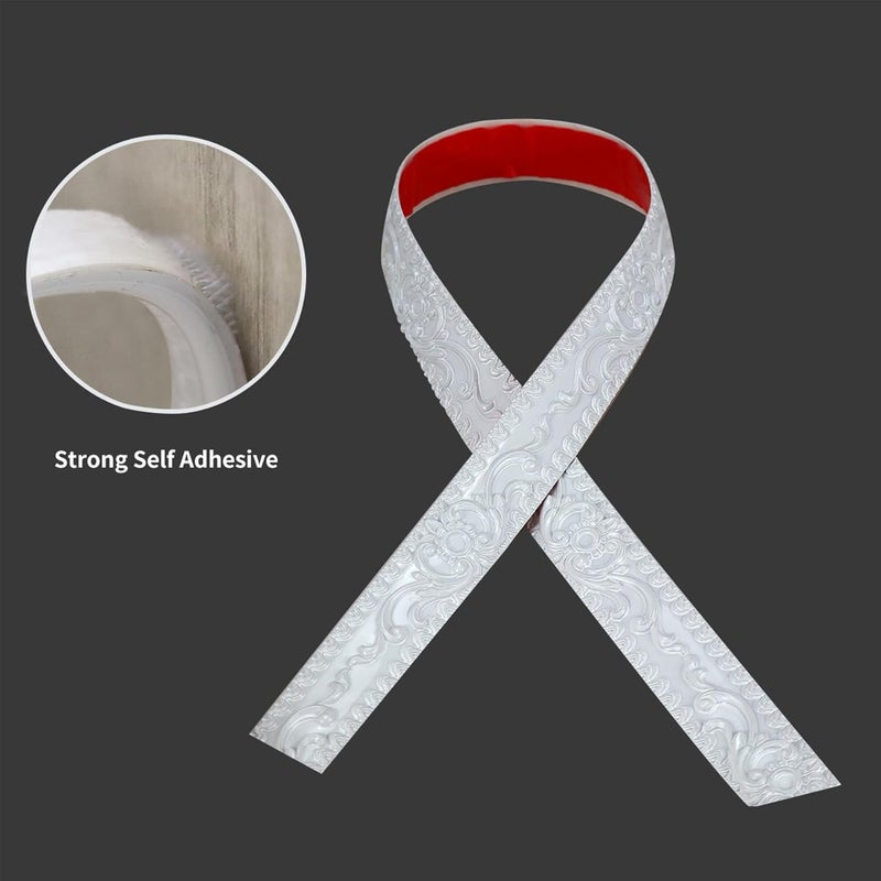 Leenevs Flexible Wall Trim, 16.4 Feet Self-Adhesive Peel & Stick Molding, Cabinet Border & Mirror Frame Trim for Home Decor (White) - Image 4